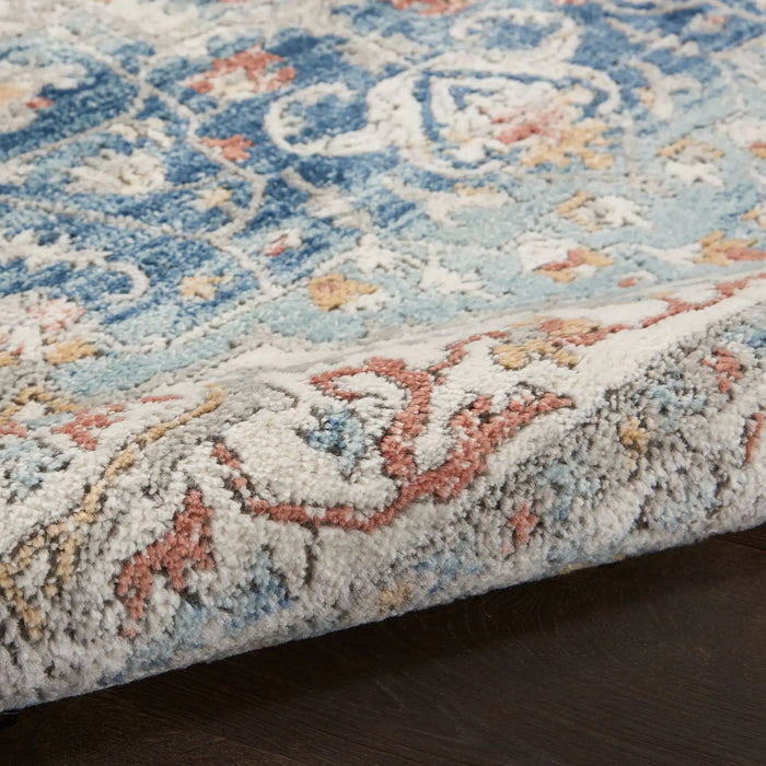 Nourison quarry qua11 ivory blue Blue, Ivory Living Room Moroccan Rug.