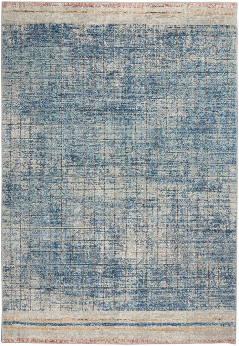 Nourison quarry qua13 blue Blue Living Room Moroccan Rug.