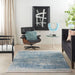 Nourison quarry qua13 blue Blue Living Room Moroccan Rug.