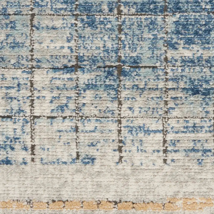 Nourison quarry qua13 blue Blue Living Room Moroccan Rug.