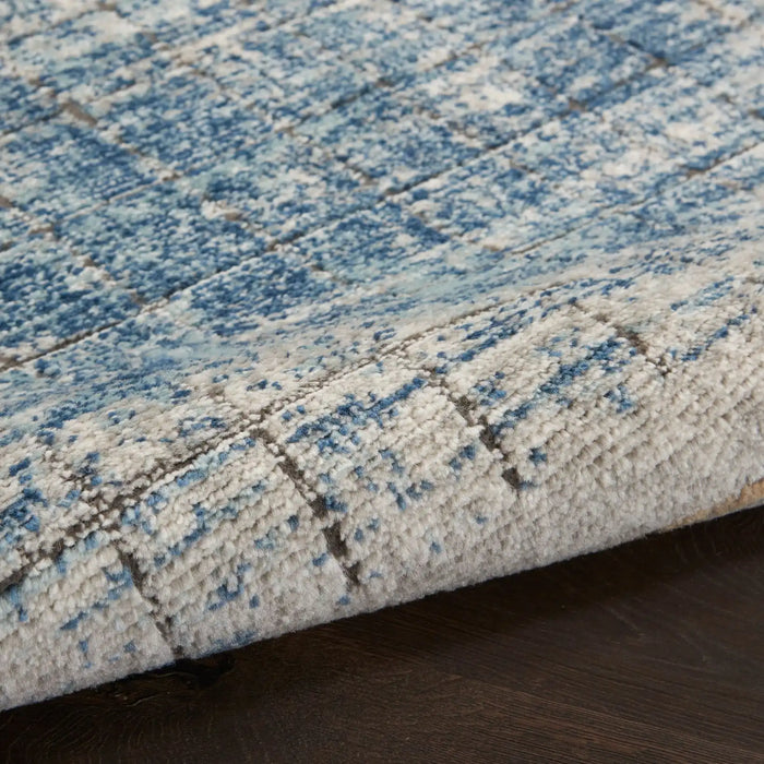 Nourison quarry qua13 blue Blue Living Room Moroccan Rug.