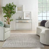 Nourison quarry qua13 ivory grey Grey, Ivory Living Room Moroccan Rug.