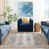 Nourison quarry qua15 ivory multi Ivory, Multicoloured Living Room Moroccan Rug.