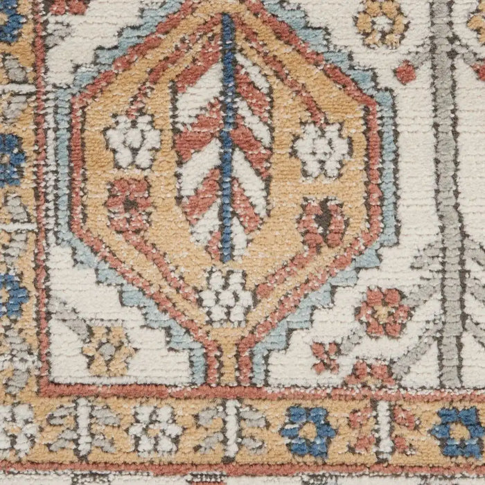 Nourison quarry qua15 ivory multi Ivory, Multicoloured Living Room Moroccan Rug.