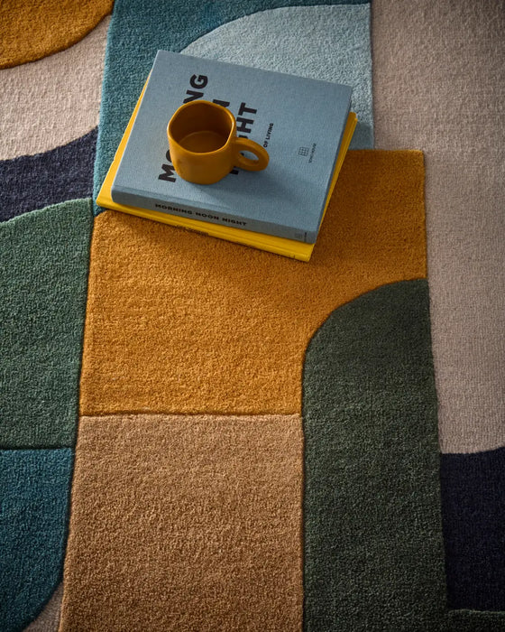Retro Blue Rug Retro Deco Blue Blue Rug — RugsDirect Online
