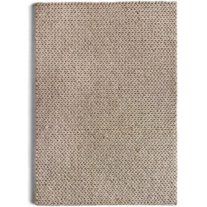 Rug Guru fusion guru oyster Beige Living Room Wool Rug.