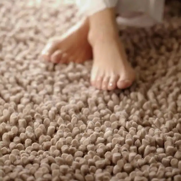 Rug Guru maine guru oyster Beige Living Room Wool Rug.