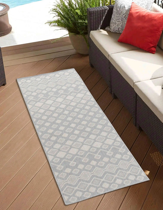 Serdim Rugs sky outdoor rhombus silver Grey Living Room Floral Rug.