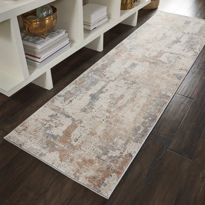 Nourison rustic textures rus06 beige grey Grey, Beige Living Room  Rug.