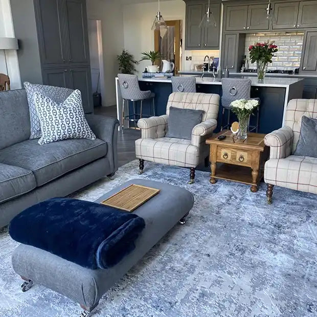Photo by Lynda W., | Nourison rustic textures rus07 ivory grey blue Living Room  Rug.