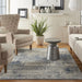 Nourison rustic textures rus10 ivory blue Blue, Ivory Living Room  Rug.