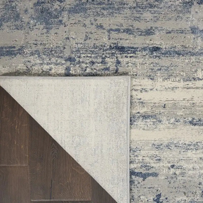 Nourison rustic textures rus10 ivory blue Blue, Ivory Living Room  Rug.