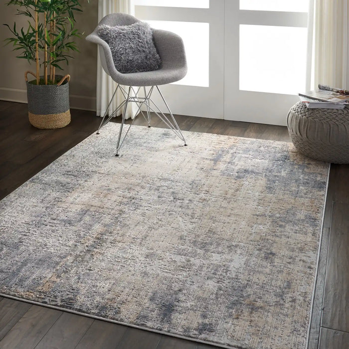 Nourison rustic textures rus01 grey beige Grey, Beige Living Room  Rug.