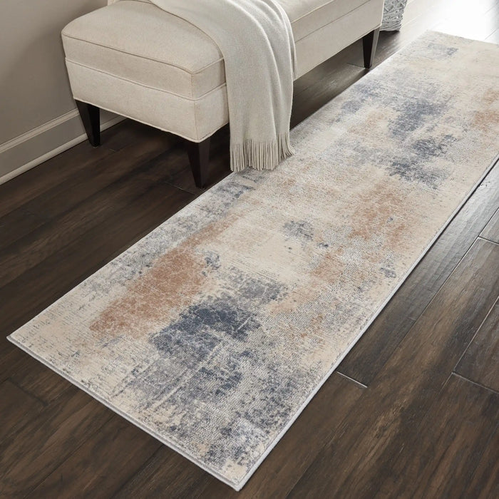 Nourison rustic textures rus02 beige grey Multicoloured Living Room  Rug.