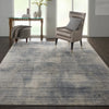 Nourison rustic textures rus02 blue ivory Blue, Ivory Living Room  Rug.