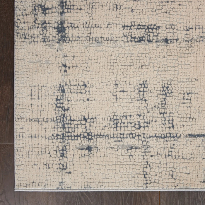 Nourison rustic textures rus06 ivory blue Blue, Ivory Living Room  Rug.