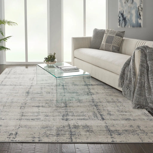 Nourison rustic textures rus06 ivory blue Blue, Ivory Living Room  Rug.