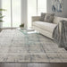 Nourison rustic textures rus06 ivory blue Blue, Ivory Living Room  Rug.