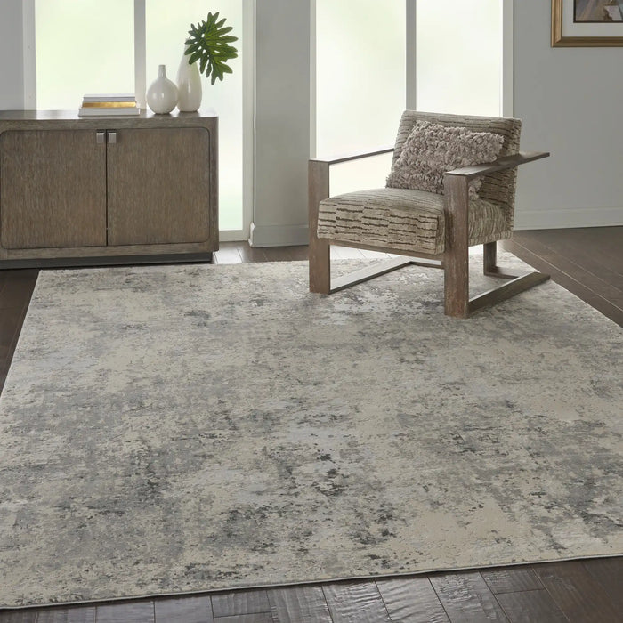 Nourison rustic textures rus07 grey beige Grey, Beige Living Room  Rug.