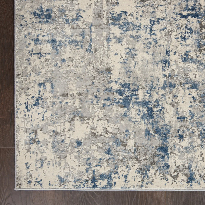 Nourison rustic textures rus07 ivory grey blue Blue, Grey, Ivory Living Room  Rug.