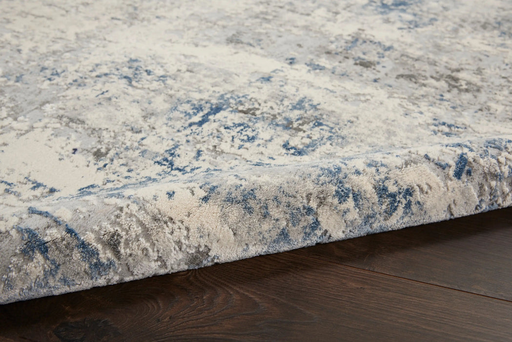 Nourison rustic textures rus07 ivory grey blue Blue, Grey, Ivory Living Room  Rug.
