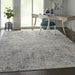 Nourison rustic textures rus07 ivory grey blue Blue, Grey, Ivory Living Room  Rug.
