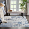 Nourison rustic textures rus08 grey blue Blue, Grey Living Room  Rug.