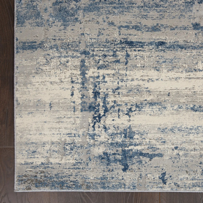 Nourison rustic textures rus10 ivory blue Blue, Ivory Living Room  Rug.