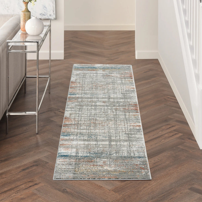 Nourison rustic textures rus12 grey multi Grey, Multicoloured Living Room  Rug.
