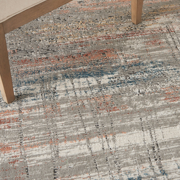 Nourison rustic textures rus12 grey multi Grey, Multicoloured Living Room  Rug.