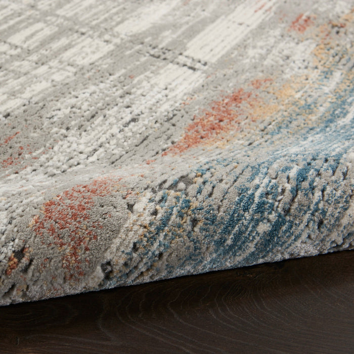 Nourison rustic textures rus12 grey multi Grey, Multicoloured Living Room  Rug.