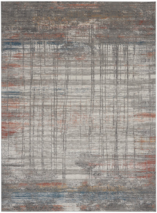 Nourison rustic textures rus12 grey multi Grey, Multicoloured Living Room  Rug.
