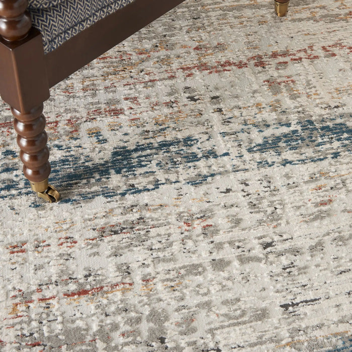 Nourison rustic textures rus14 light grey multi Grey, Multicoloured Living Room  Rug.