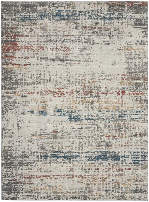 Nourison rustic textures rus14 light grey multi Grey, Multicoloured Living Room  Rug.
