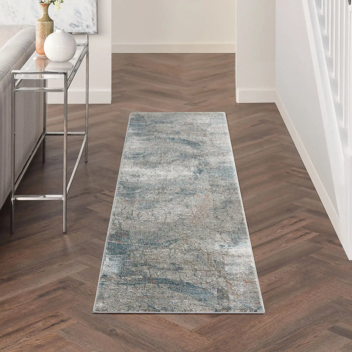 Nourison rustic textures rus15 light grey blue Blue, Grey Living Room  Rug.