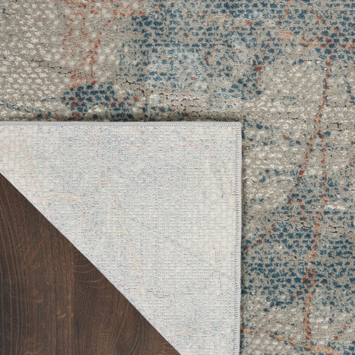 Nourison rustic textures rus15 light grey blue Blue, Grey Living Room  Rug.