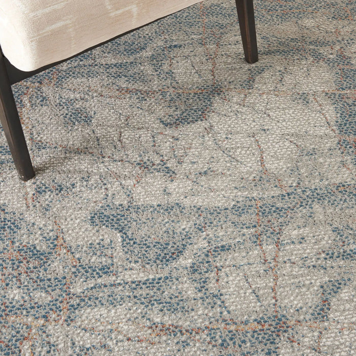 Nourison rustic textures rus15 light grey blue Blue, Grey Living Room  Rug.