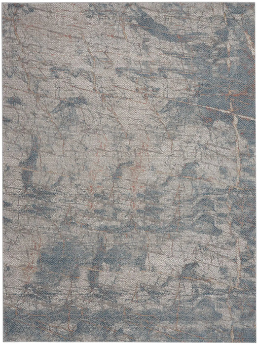 Nourison rustic textures rus15 light grey blue Blue, Grey Living Room  Rug.