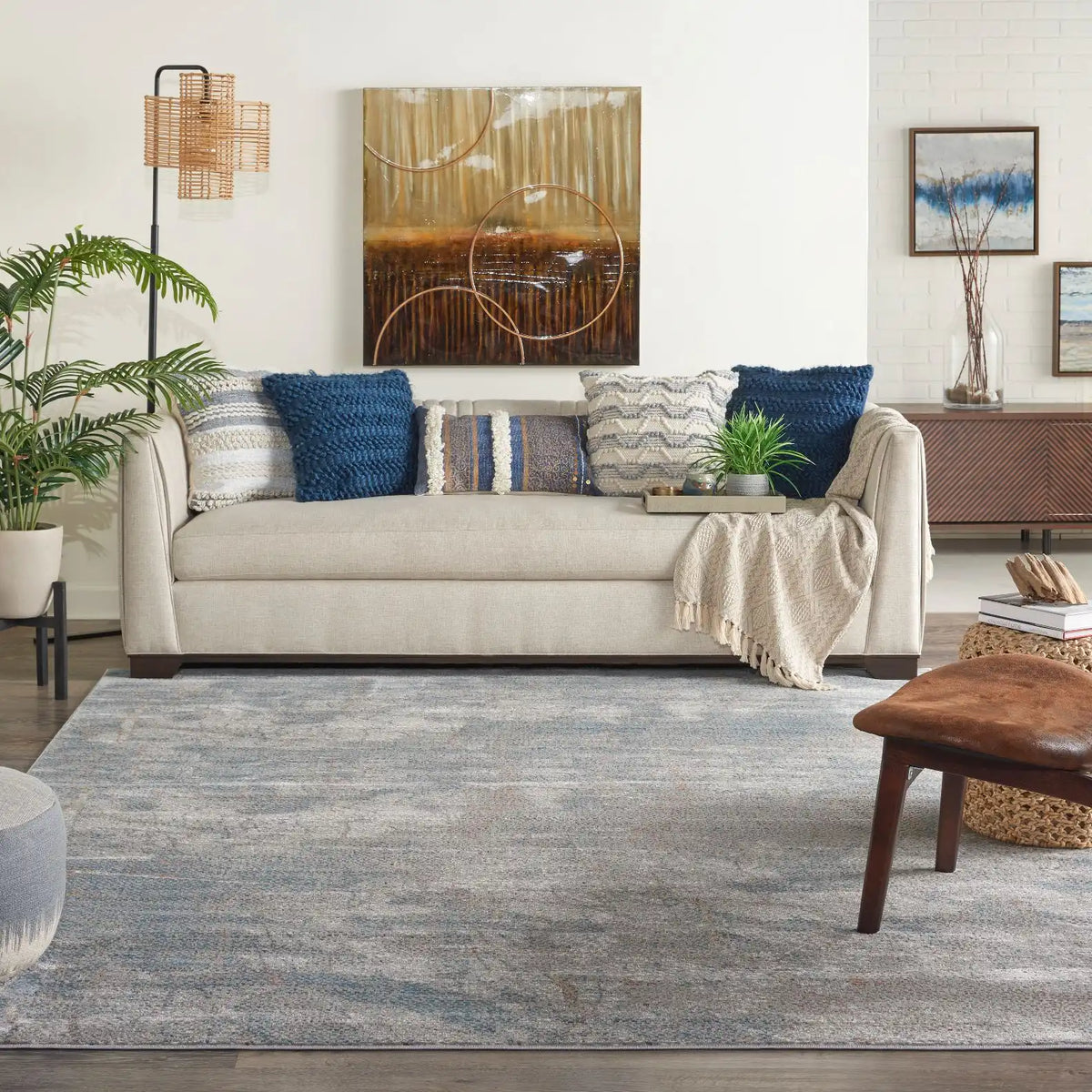 Rustic Textures RUS15 Light Grey Blue Rugs - Buy RUS15 Light Grey Blue ...