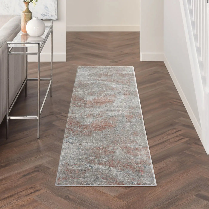 Nourison rustic textures rus15 light grey rust Grey Living Room  Rug.