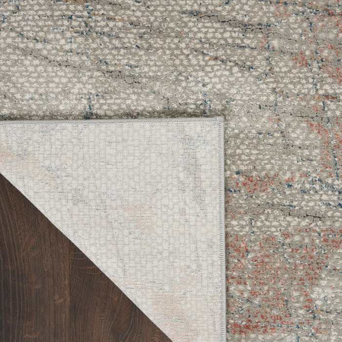 Nourison rustic textures rus15 light grey rust Grey Living Room  Rug.