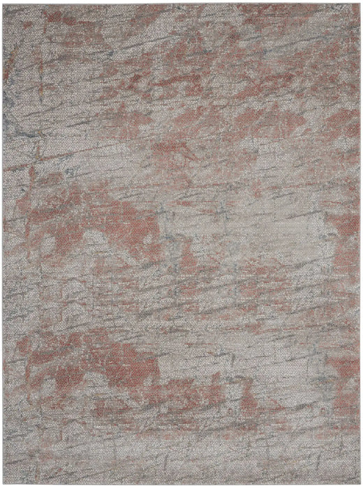 Nourison rustic textures rus15 light grey rust Grey Living Room  Rug.