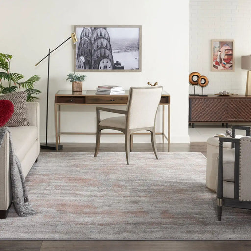 Nourison rustic textures rus15 light grey rust Grey Living Room  Rug.