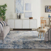 Nourison rustic textures rus16 grey blue Blue, Grey Living Room  Rug.