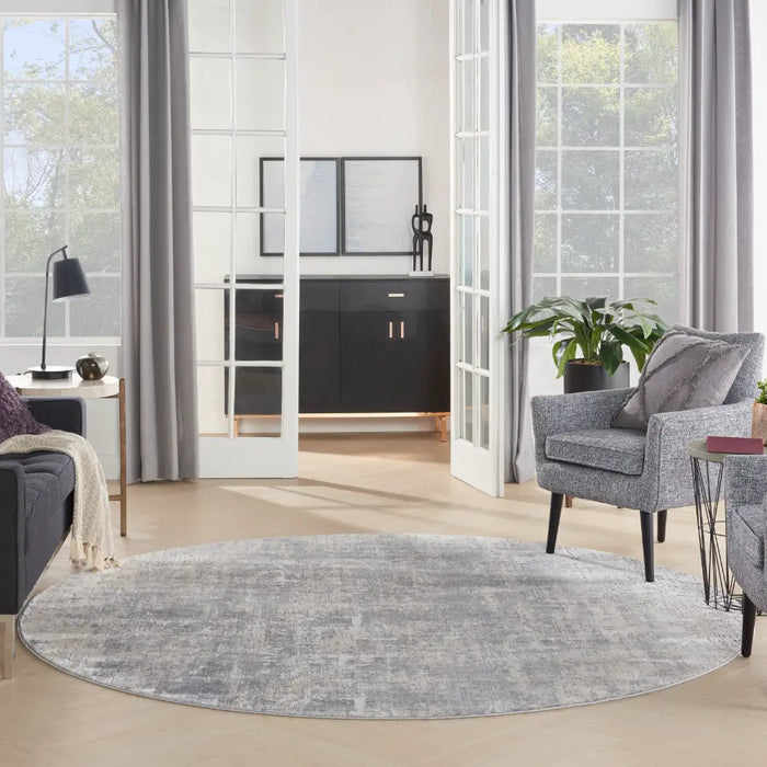 Rustic Textures RUS01 Ivory Silver Rug