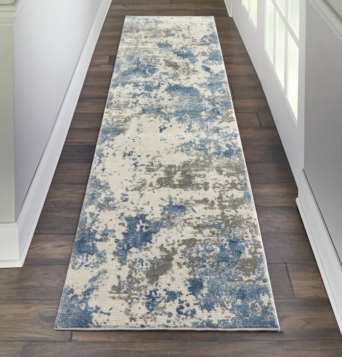 Rustic Textures RUS08 Grey Blue Rug