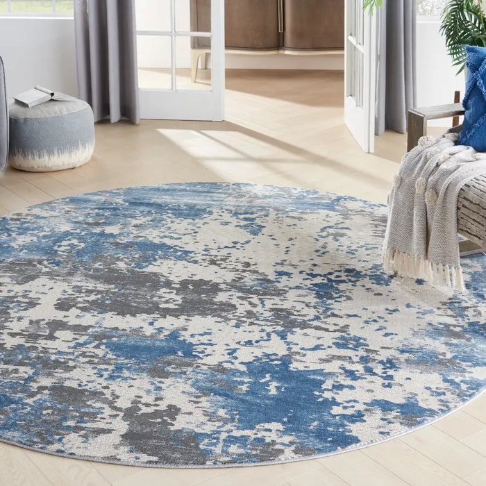 Rustic Textures RUS08 Grey Blue Rug