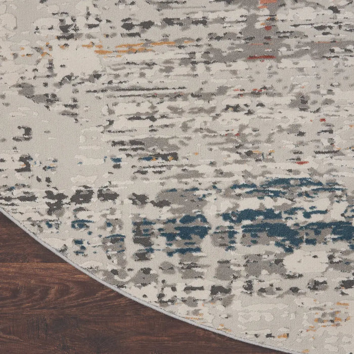 Rustic Textures RUS14 Light Grey Multi Rug