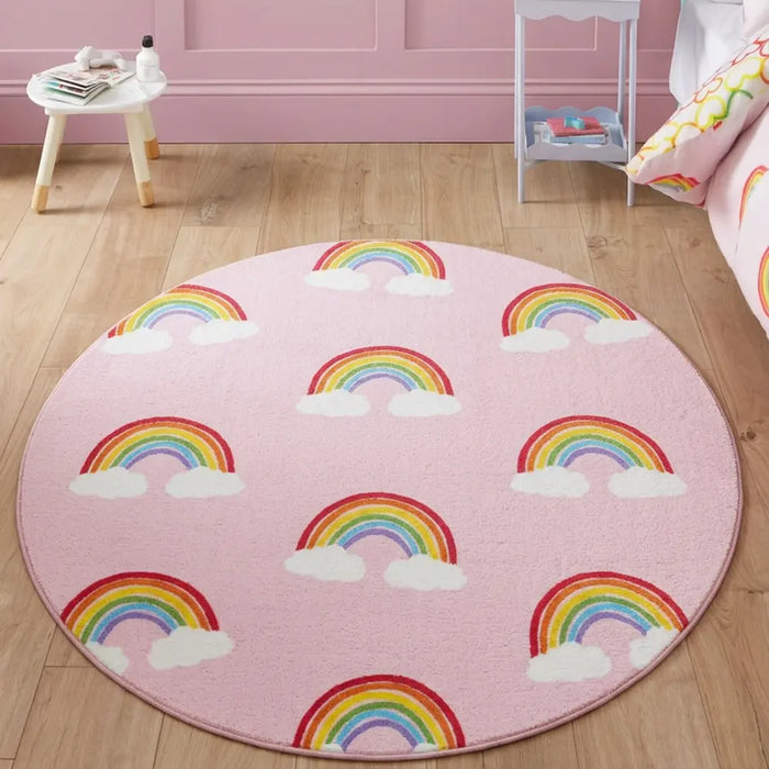 Catherine Lansfield Rainbow Hearts Pink - Washable