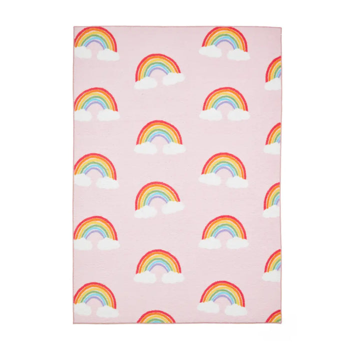 Catherine Lansfield Rainbow Hearts Pink - Washable